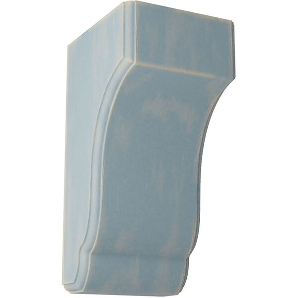 Ekena Millwork 4 3/4"W x 5 1/2"D x 10"H Capistrano Mission Wood Vintage Decor Corbel, Driftwood Blue CORWD04X05X10CPBU - main
